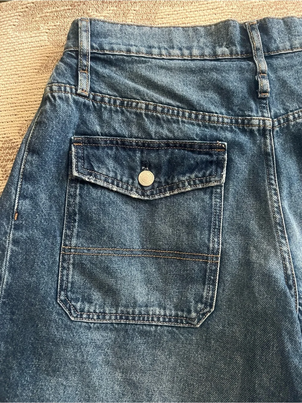 We The Free Boomerang High Rise Long Denim Shorts Size 30